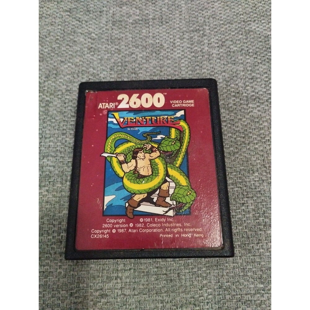 Venture for Atari 2600. Tested & Works. Vintage 1982. Rare Red Label Version.